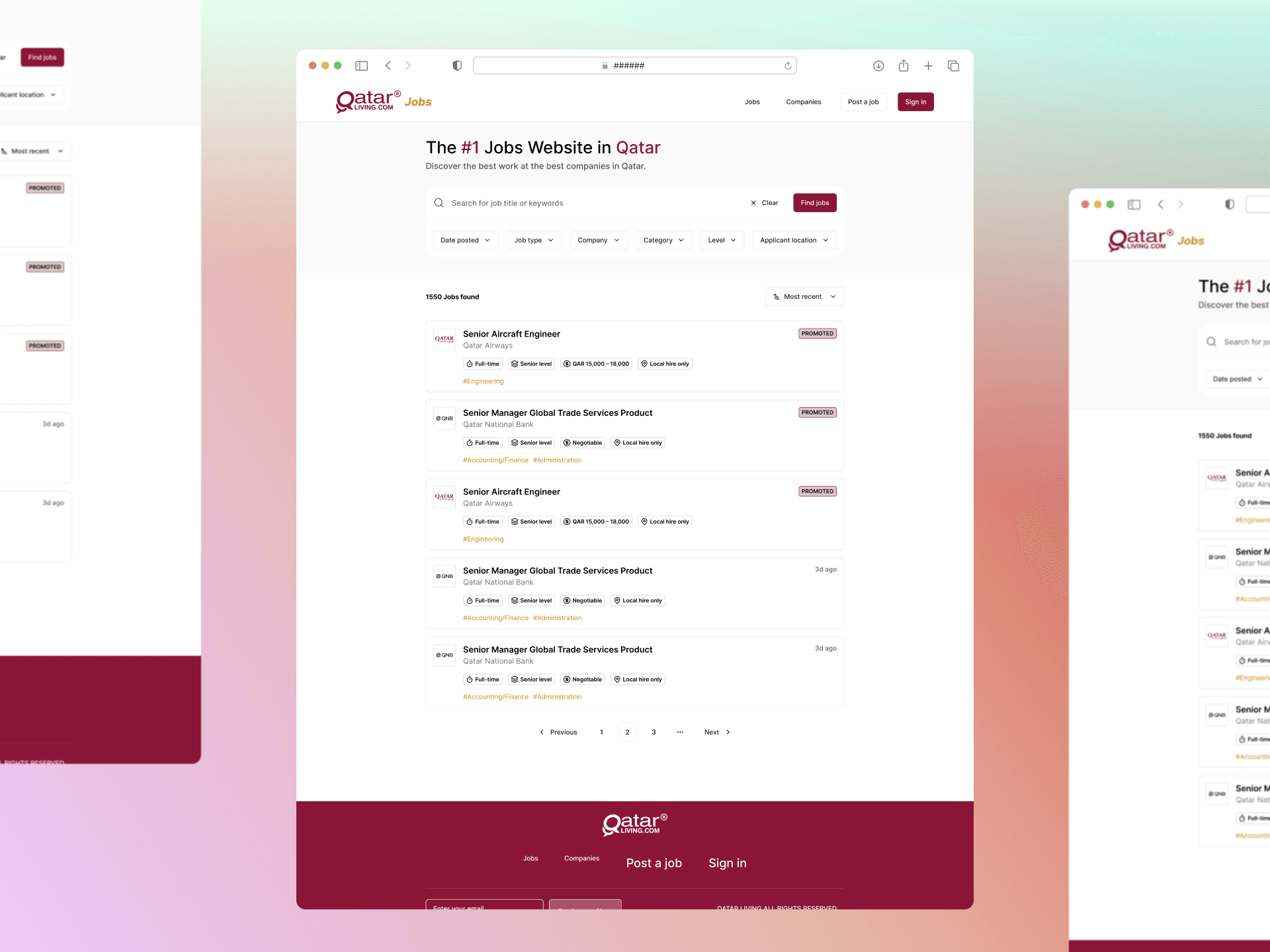 A redesign concept of Qatar Living Jobs.