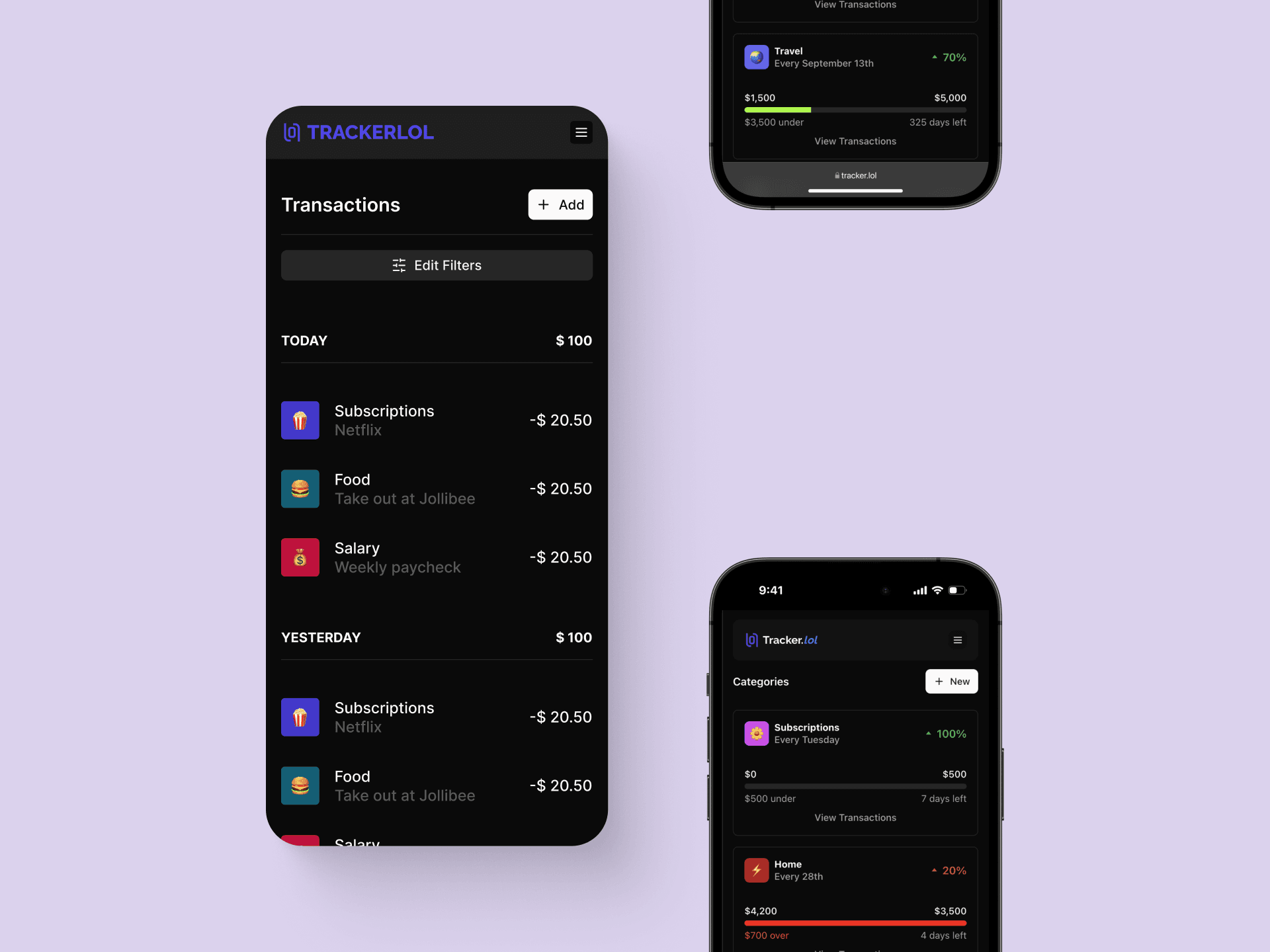 A personal finance tracker.